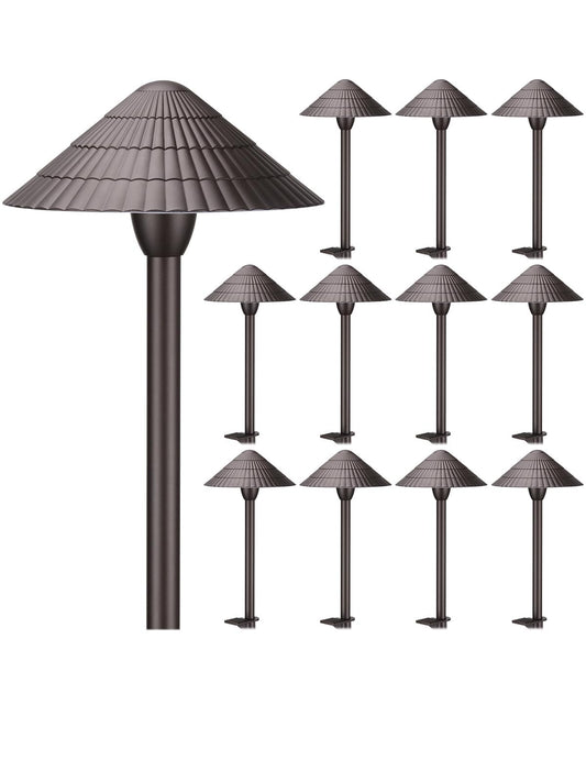 LEONLITE 12-Pack 5CCT LED Low Voltage Landscape Lights, 3W Cast-Aluminum 12-24V Pathway Lights, 1800K-5000K IP65 Path Lights, ETL Listed Landscape Lighting Wired for Yard Lawn, Oil Rubbed Bronze