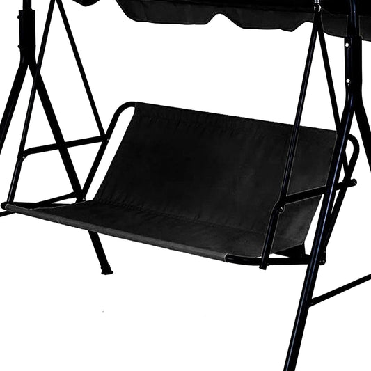 Bonlting Swing Seat Cover Replacement, 600D Thickened Oxford Waterproof Chair Bench Replacement Cover Outdoor Swing Cushion Cover for 3 Seater Patio Garden Swing Chair（58.3x19.7x19.7in, Black