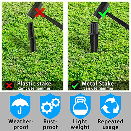 Metal Stakes Solar Lights Replacement Spike - Outdoor Ground Stake for Backyard Garden Lights Landscape Yard Pathway Patio Lamps Pole (Metal-8 Pack) - 0.78x5.36 inches
