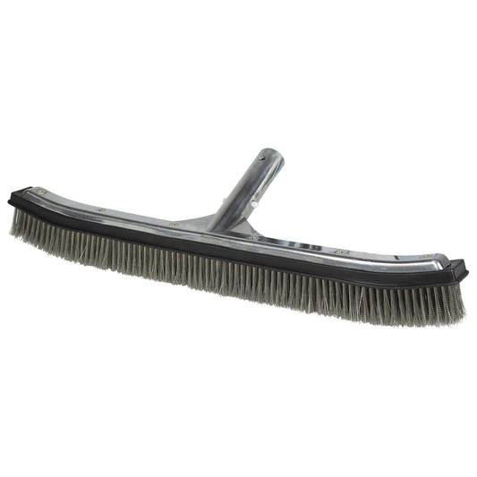 Poolmaster 18-Inch Stainless Steel Pool Algae Brush, Heavy-Duty Aluminum Back, for Gunite Concrete Pools and Spas, Wide Head for Fast Wall and Floor Cleaning
