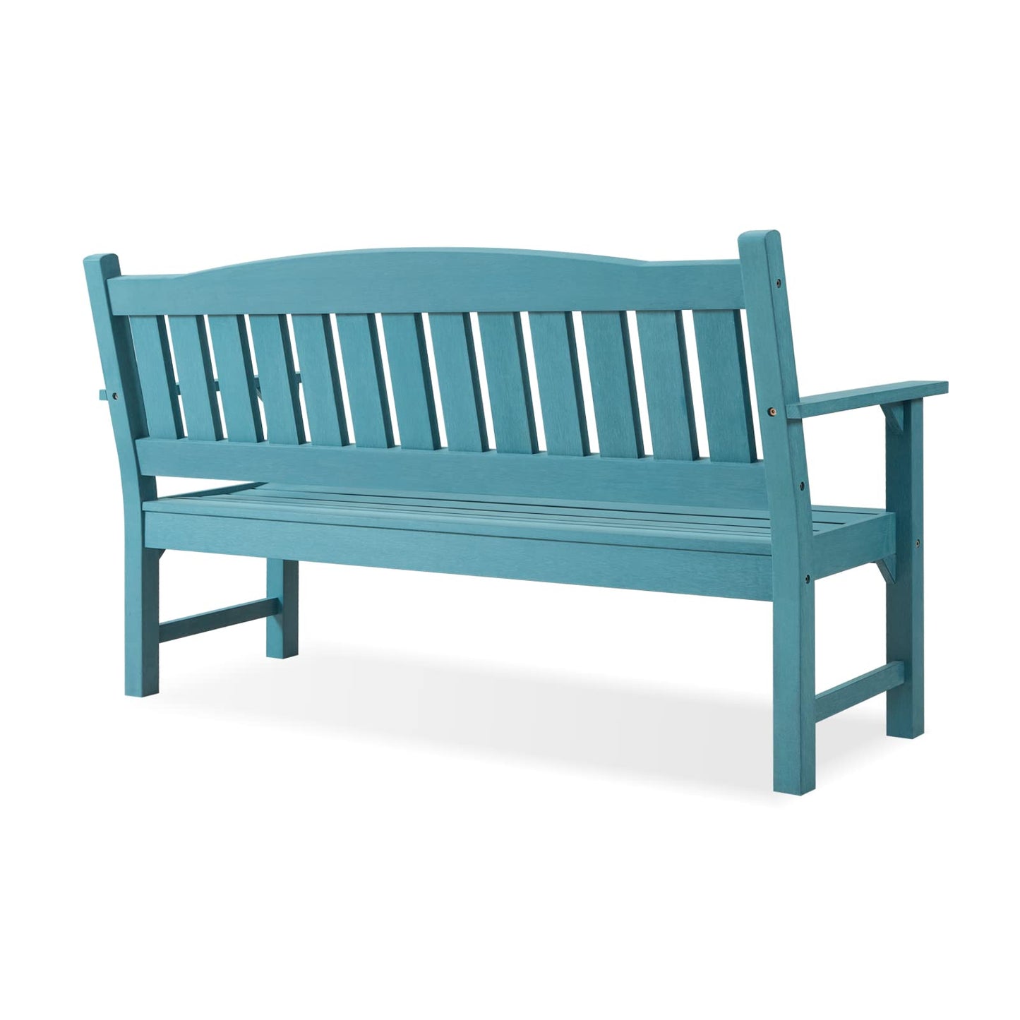 Psilvam 3-Person Outdoor Memorial Bench, All-Weather Poly Lumber Garden Bench, Rot-Resistant Outdoor Patio Bench for Park,Porch,and Church(Blue)