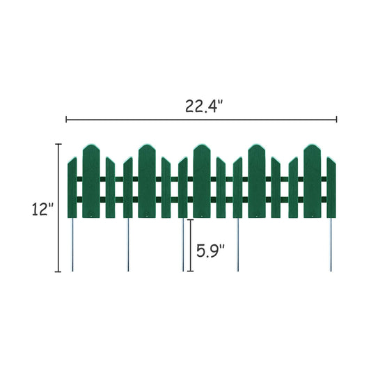 Sunnyglade 12 Pack Garden Edging Decorative Border Recycled Plastic Landscape Garden Fence Flexible No-Dig Spikes,Dark Green