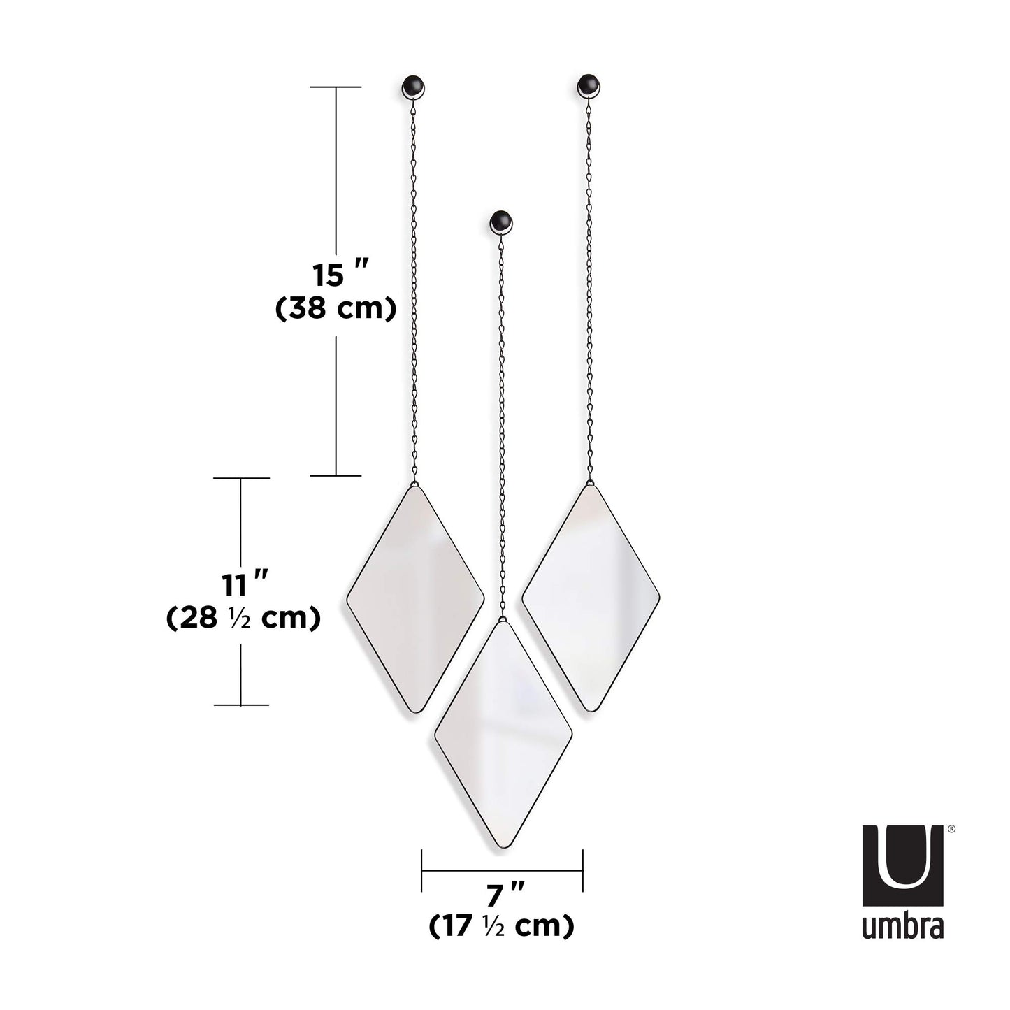Umbra Dima Mirrors, Set of 3, Trio of Decorative Mirrors