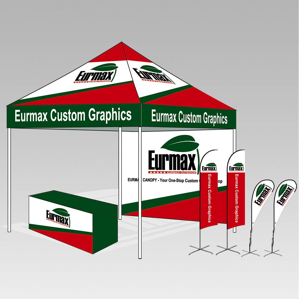 Eurmax USA 10x10 Pop Up Canopy,Commercial Tent with Patented No-Tip Rolling Bag,24sqft Extension Awning & 4 Zippered Removable Walls,UV & Water Resistant,Heavy Duty Instant Shelter Gazebo,White