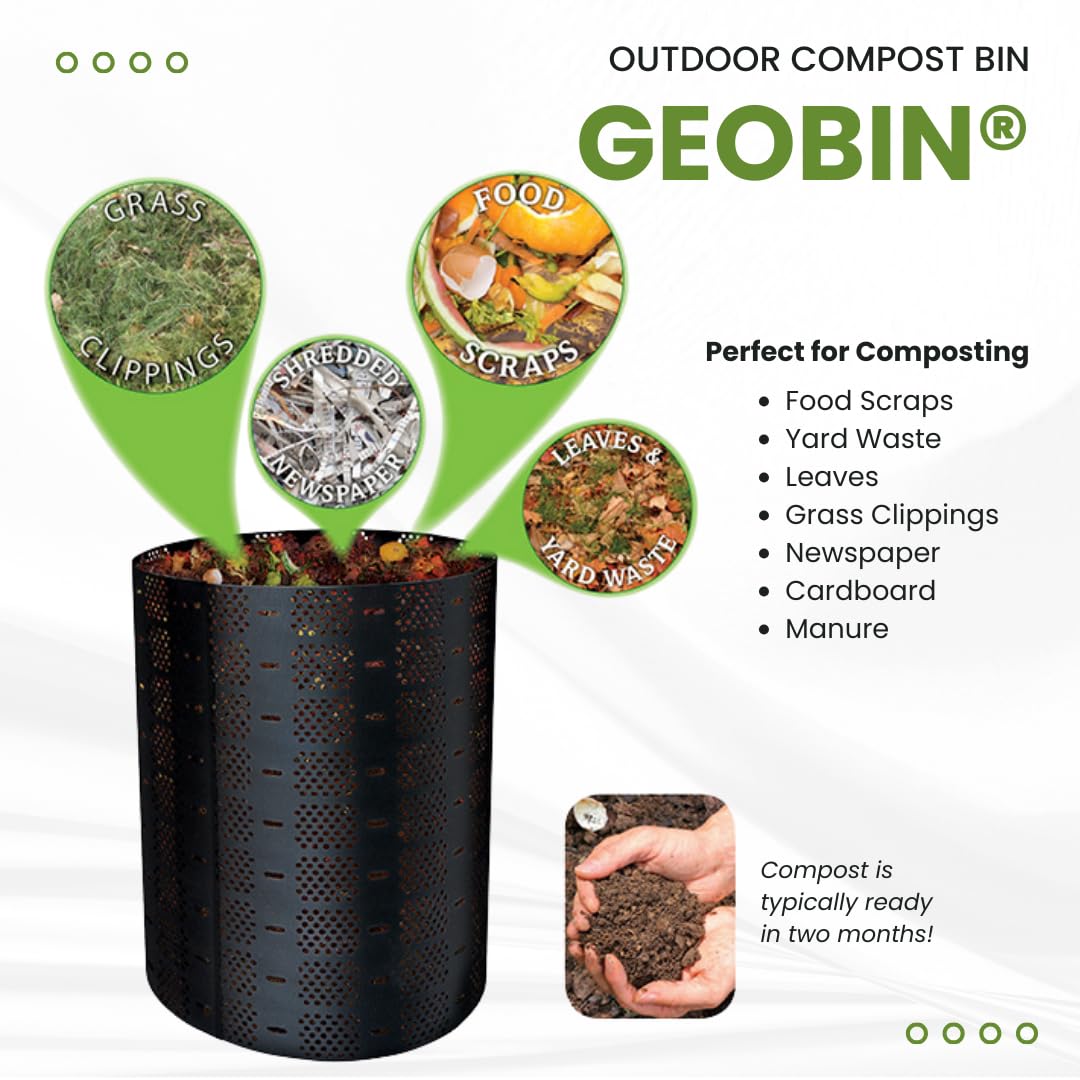 Compost Bin by GEOBIN - 246 Gallon, Expandable, Easy Assembly, Made in The USA (Green)