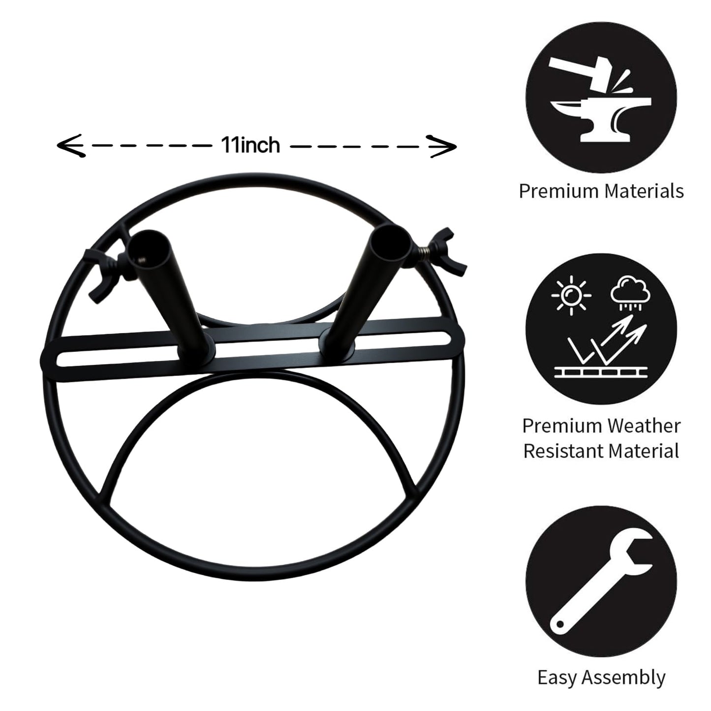 SMQLJXC 2026 Adjustable Width Garden Flag Stand Base - Metal Bracket Base (Adapter)