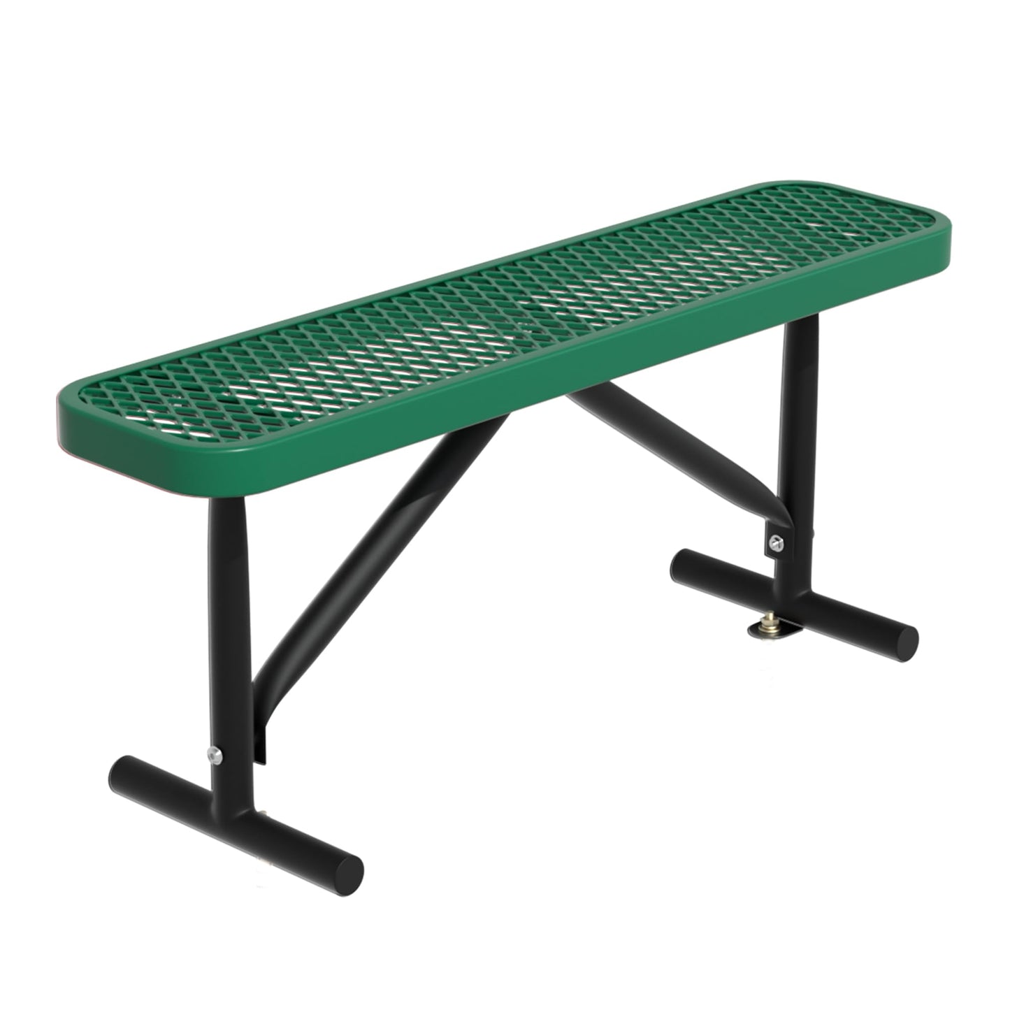 Hillzzer 4FT Metal Park Bench for Outside, Heavy-Duty Outdoor Bench with Thermoplastic-Coated, Weatherproof Steel Mesh Bench for Parks, Gardens, Patios, Stores, Green