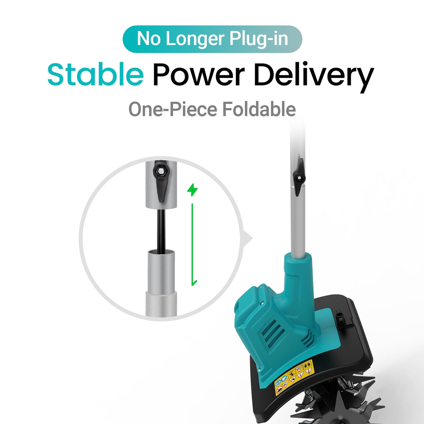 Brushless Cordless Tiller Cultivator Compatible with Makita 18V Battery (Tool Only), Electric Rototiller with 48 Steel Tines, 280RPM,10" Tilling Width,7" Depth Garden Tiller for Gardening/Soil Turning