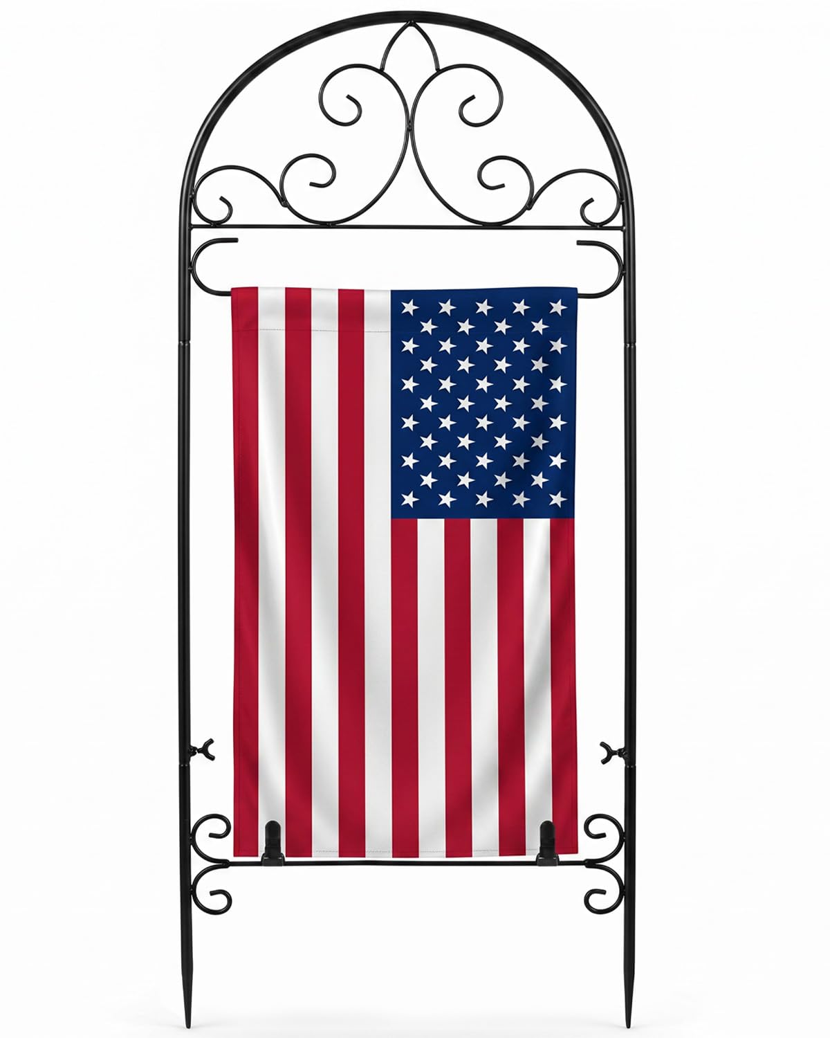 Xeeol Garden Flag Holder 1P, Heavy Duty Metal Yard Flag Stand for Outside, 40in x 16in Flags Stand Pole Fits Max 14in x 22in Flags - Outdoor Lawn Decor(Without Flag)