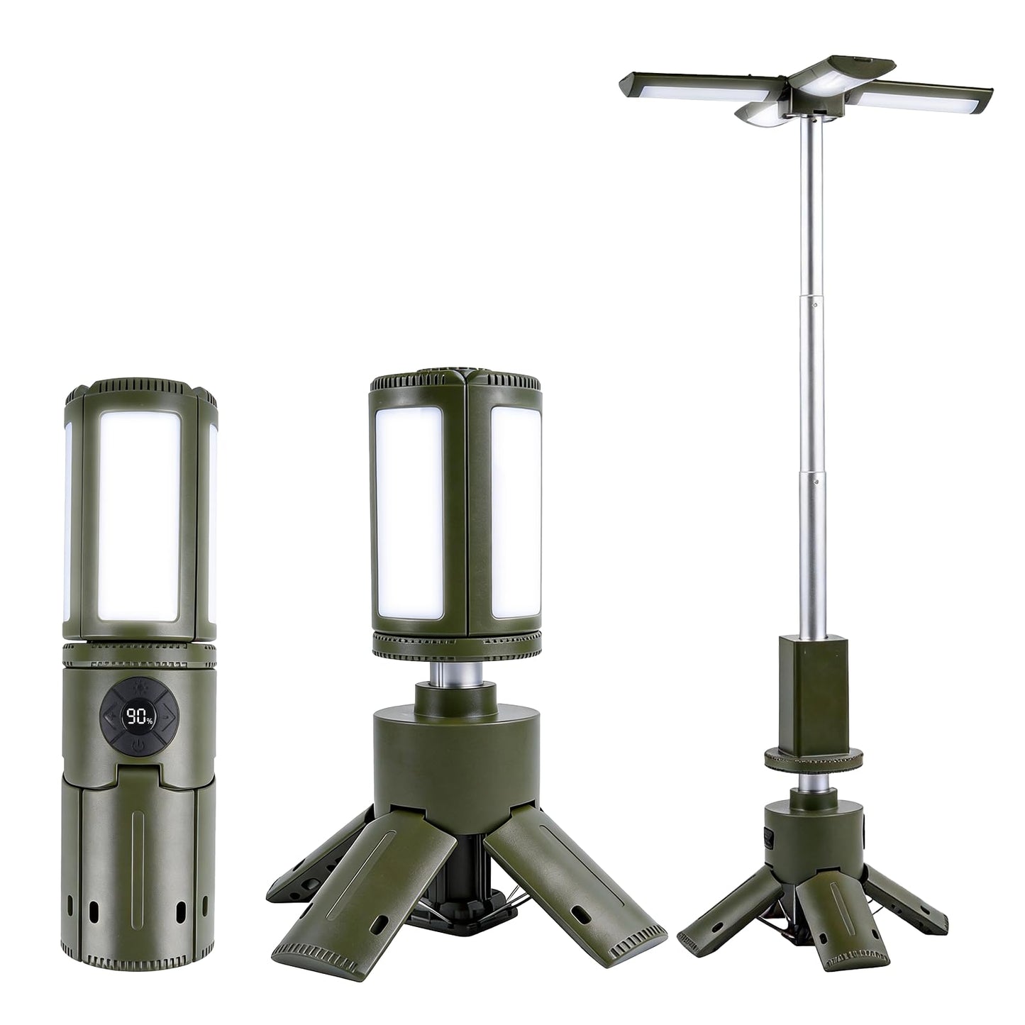 aiGear Telescopic Camping Lights, Rechargeable Camping Lights with Stand 14000mAh Collapsible Camping Lanterns Portable Flashlights IPX5 Waterproof for Camping Hiking Fishing Emergency Use