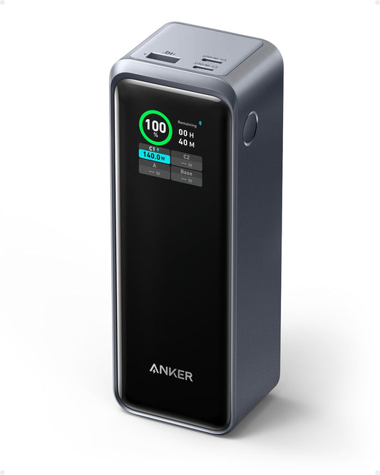 Anker Prime Power Bank, 27,650mAh 3-Port 250W Portable Charger for Travel, TSA-Approved, Smart App, for MacBook Pro/Air, iPhone 16/15/14 Series, Samsung, Laptops, and More (Charging Base Not Included)