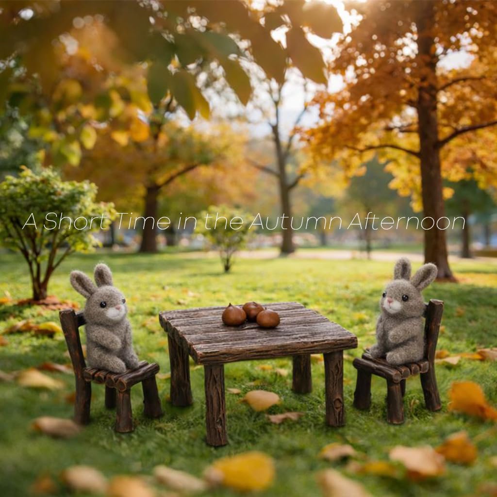 Fairy Garden Accessories 10-Pack Miniature Table and Chairs Set, Mini Fairy Garden Resin Ornaments, Outdoor Decor for Miniature Dollhouse & Micro Landscape DIY
