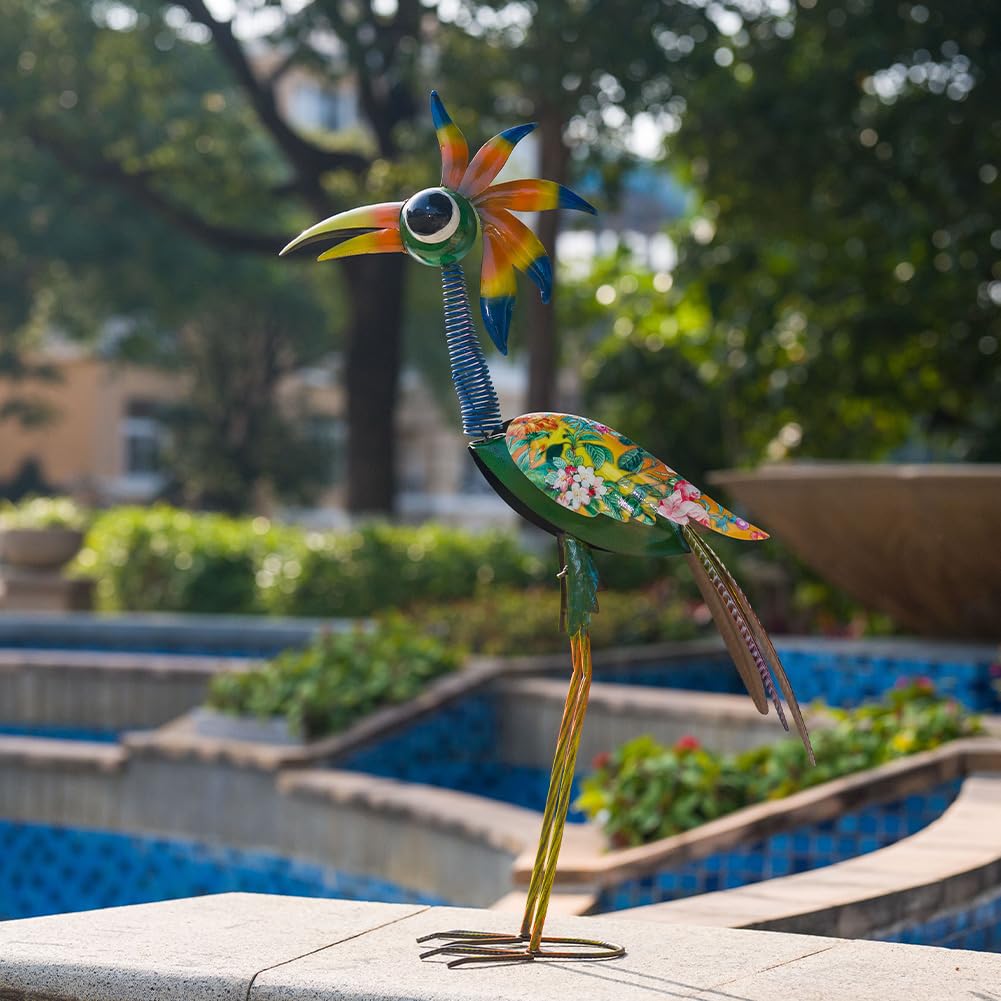 ViteenLight Metal Bird Sculpture,35" Bird Decor Yard Statue Decorations Outdoor,Funny Sculpture for Patio, Lawn, Backyard,Housewarming Present for Mom, Friends