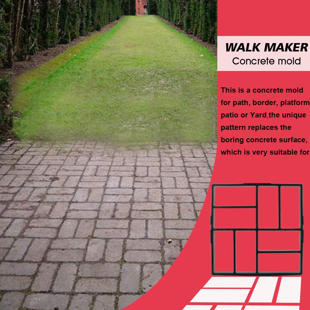 Anothera 2Pack 15.7"x15.7"x1.57" Walk Path Maker Reused Concrete Molds Pathmate Stone Molding Stepping Stone Paver Walk Way DIY Path Paving Garden Yard Patio Mold (8-Grid)