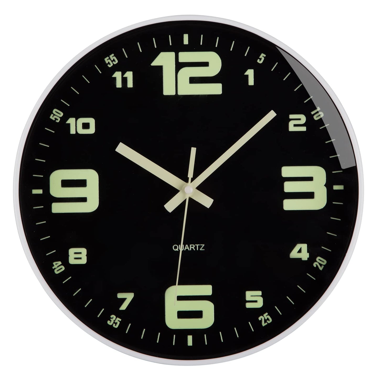 Warminn Wall Clock 12 inch Battery Operated Silent Non-Ticking Glow in The Dark Clocks Analog Small Digital Night Light Up Neon Outdoor Clocks for Living Room Bedroom Kitchen Bathroom Home Decor