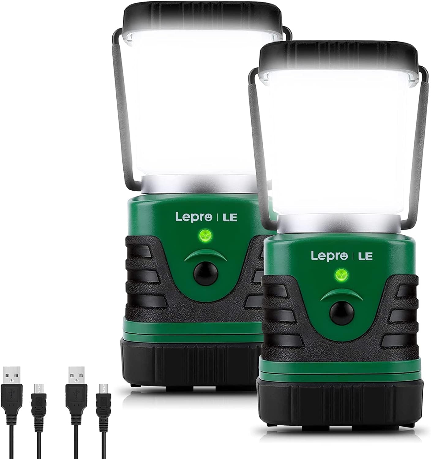 Lighting EVER LED Camping Lantern Rechargeable, 1000LM, 4 Light Modes, 4400mAh Power Bank, IP44 Waterproof, Lantern Flashlight for Hurricane Emergency, Hiking, Home and More, USB Cable Included
