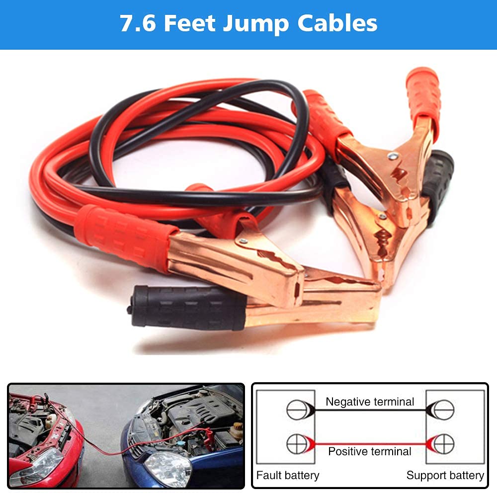 STDY Car Roadside Emergency Kit, Vehicle Truck Safety Road Side Assistance Kits Auto Accessory, with Jumper Cables, Tow Rope, Reflective Triangle, Tire Pressure Gauge, etc