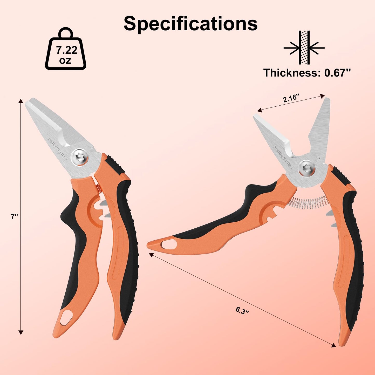 7" Heavy-Duty Multipurpose Gravity Shears – Japanese SUS420J2 Stainless Steel Micro-Serrated Blades, Ergonomic Grip for Gardening, Crafting & Studio Tasks | Safety Lock, Ambidextrous Design (Curved)