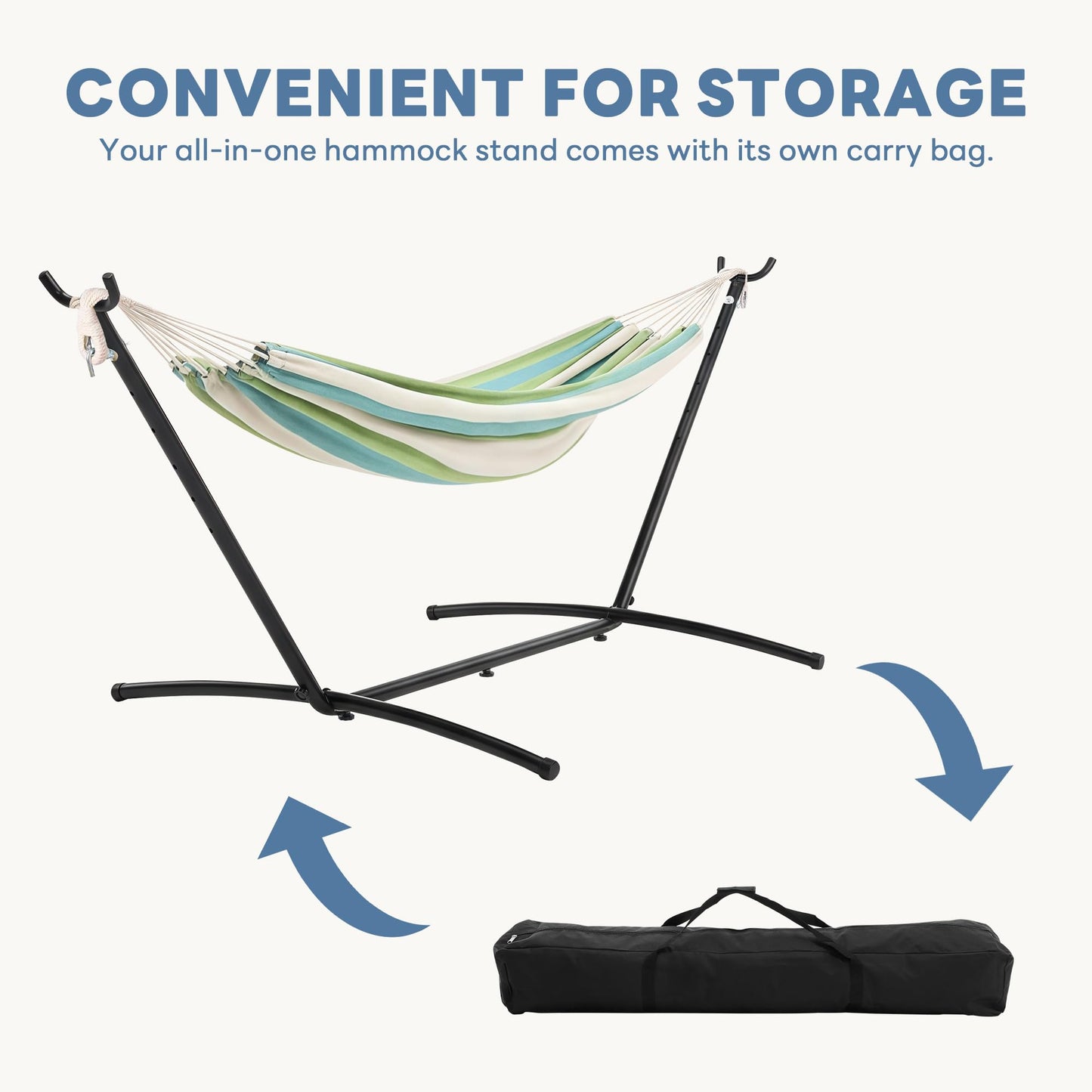 Sweetcrispy Hammock Stand Only, Heavy Duty Hammock Stands for Double 2 Person, Portable Steel Stand for Outside Garden Backyard Patio Pool Beach with Carrying Case