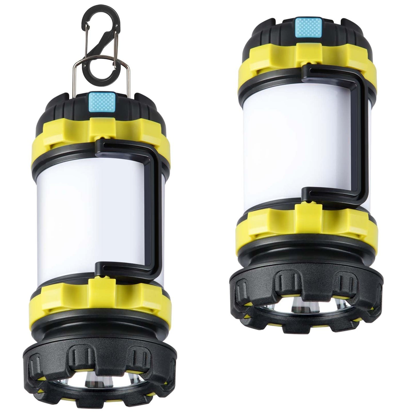 BOBKID 2 Pack Camping Lantern, Outdoor LED Camping Light, Rechargeable Flashlights with 1000LM, 6 Modes, IPX5 Waterproof Portable Emergency Camp Light for Hurricane Survival - Green