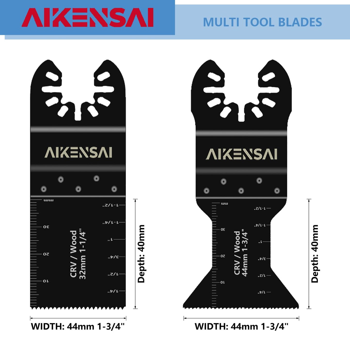 AIKENSAI 24 Pcs Oscillating Saw Blades Multitool Blades Wood and Metal Multi Tool Blades Kits Fit Dewalt Milwaukee Makita Bosch Dremel etc