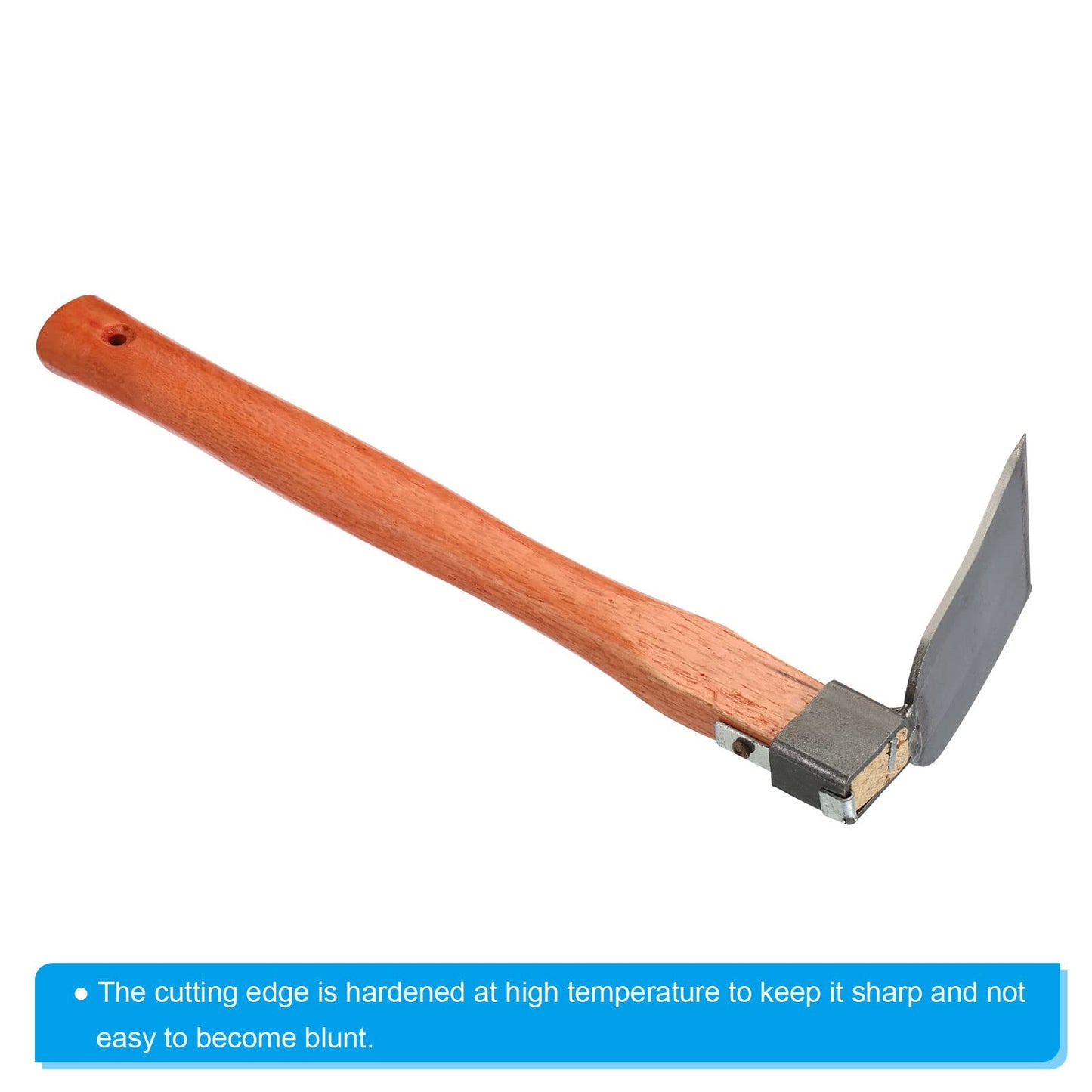 PATIKIL 15" x 3" Hoe Garden Tool, Carbon Steel Anti-Rust Garden Hoe with Wood Handle Welded for Loosening Soil Weeding Digging, Grey/Yellow