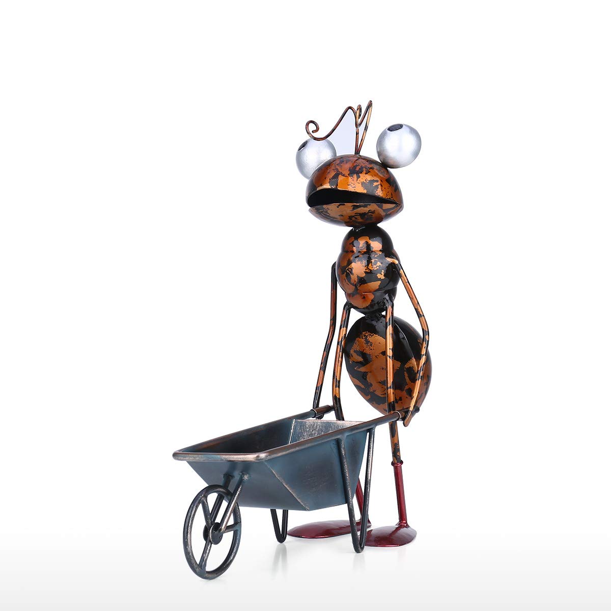 Tooarts Metal Ant Garden Decor Sculpture Home Patio Lawn Yard Indoor Outdoor Statue Ornament with Removable Bucket
