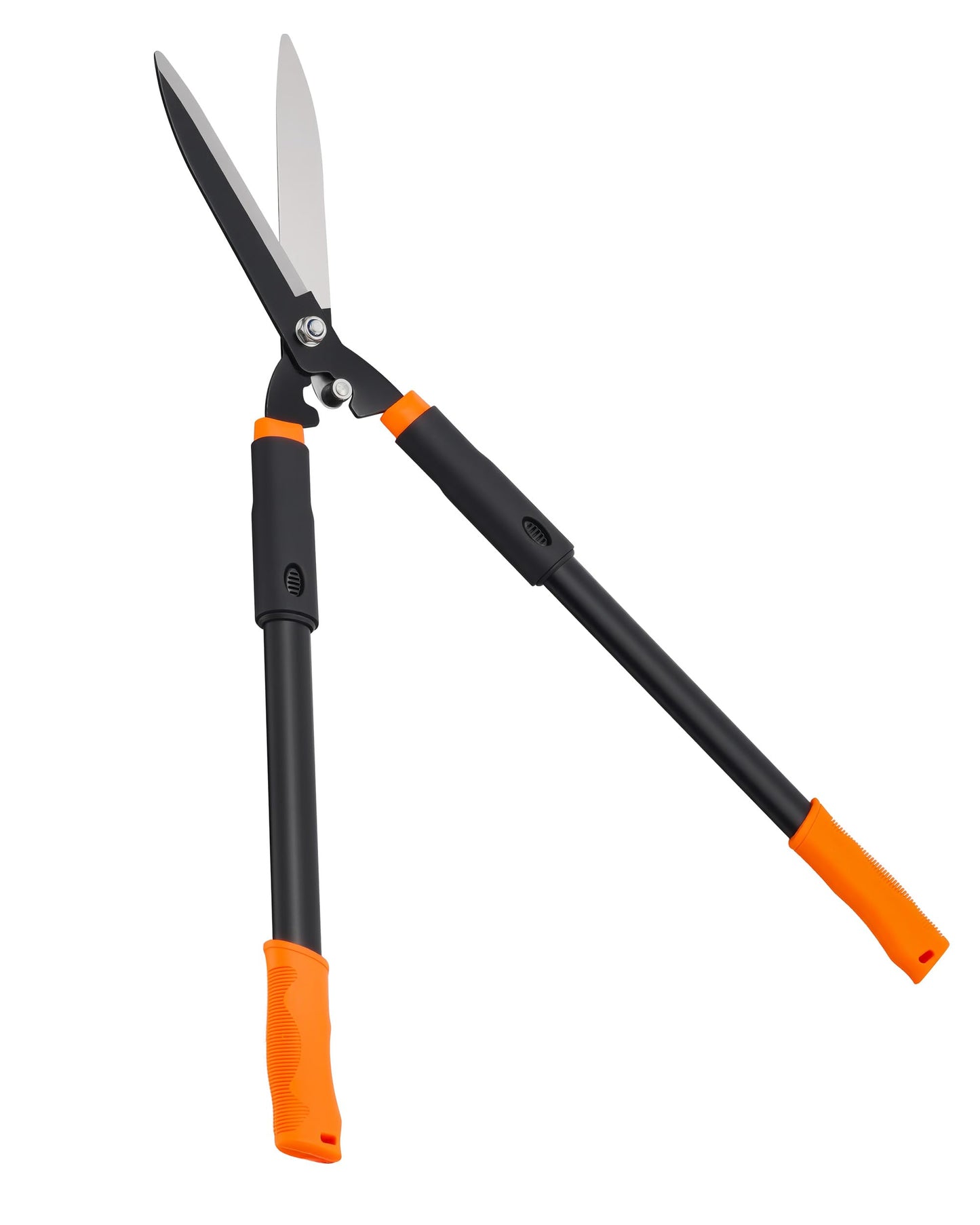 Hedge Shears, 31-Inch Garden Shears with Adjustable Handle, Sharp Blade & Comfortable Grip, Hedge Clippers for Hedges - Black/Orange