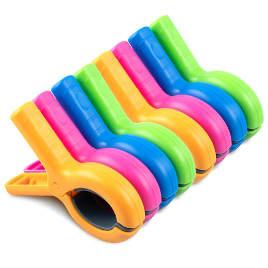 Large Beach Towel Clips for Beach Chairs, 8 Pcs Towel Holder for Beach Chair Pool Chair on Cruise, Jumbo Size Heavy Duty Clothes Pins, Beach Chair Clips to Beach Accessories Must Haves, 4 Colors