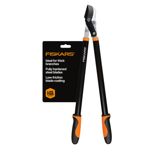 Fiskars 28-Inch Power-Lever Garden Bypass Lopper and Tree Trimmer, Sharp Precision-Ground Steel Blade for Cutting Branches up to 1.75-Inch Diameter