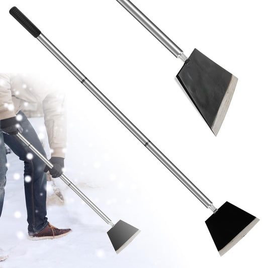 Smarkey Garden Shovel, Floor Cleaning Scraper Tool, Snow Shovel Ice Scraper, 47 inch Weed Removal Tool with 3 Sections Long Handle for Moss,Sidewalks, Driveway Yard Working - Heavy Duty