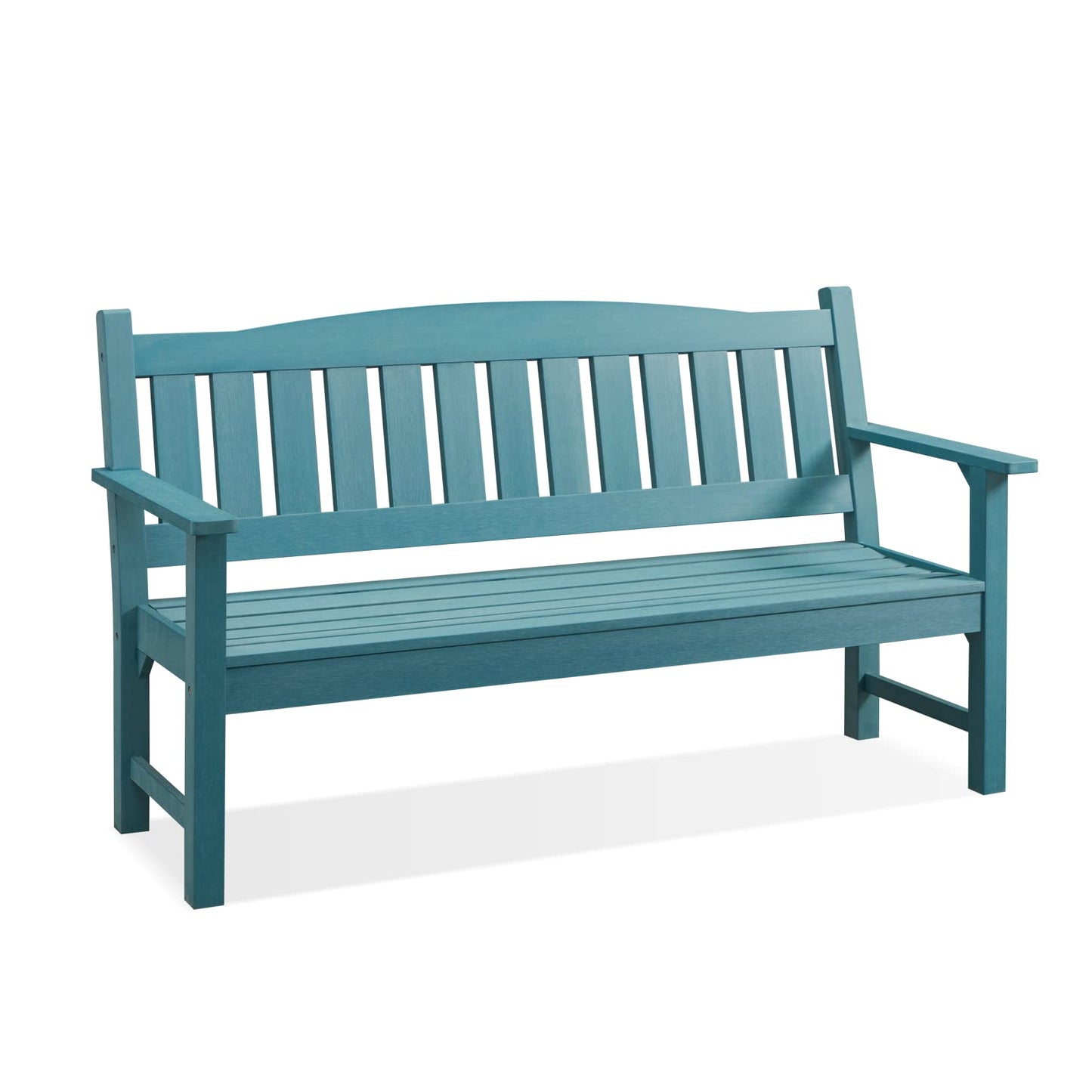Psilvam 3-Person Outdoor Memorial Bench, All-Weather Poly Lumber Garden Bench, Rot-Resistant Outdoor Patio Bench for Park,Porch,and Church(Blue)