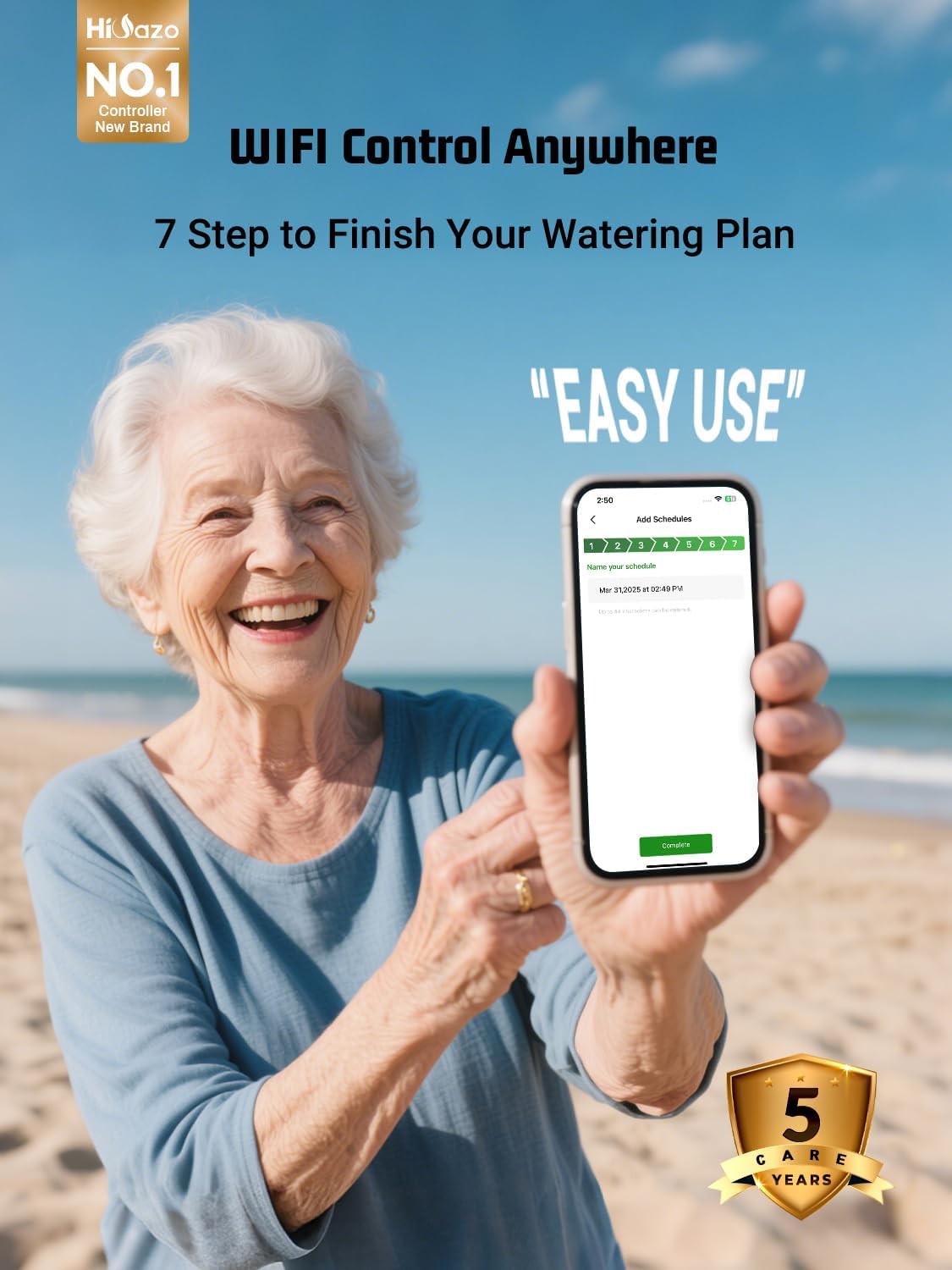 Outdoor Smart Sprinkler Controller with Protector, WiFi Irrigation Controller Easy Use App Enabled, 16 Zones + 16 Plans, Save Water Auto Skip Rain, Freeze & Wind, 10 Minutes Install