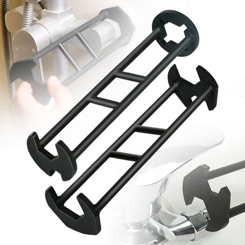 BNGXR 2026 New Multifunctional Sink Wrench, 2Pcs Basin Faucet Wrench, Plumbing Tools for Tight Spaces Kitchen Bathroom Home, Portable Installation Tool for Homeowners (A+B)