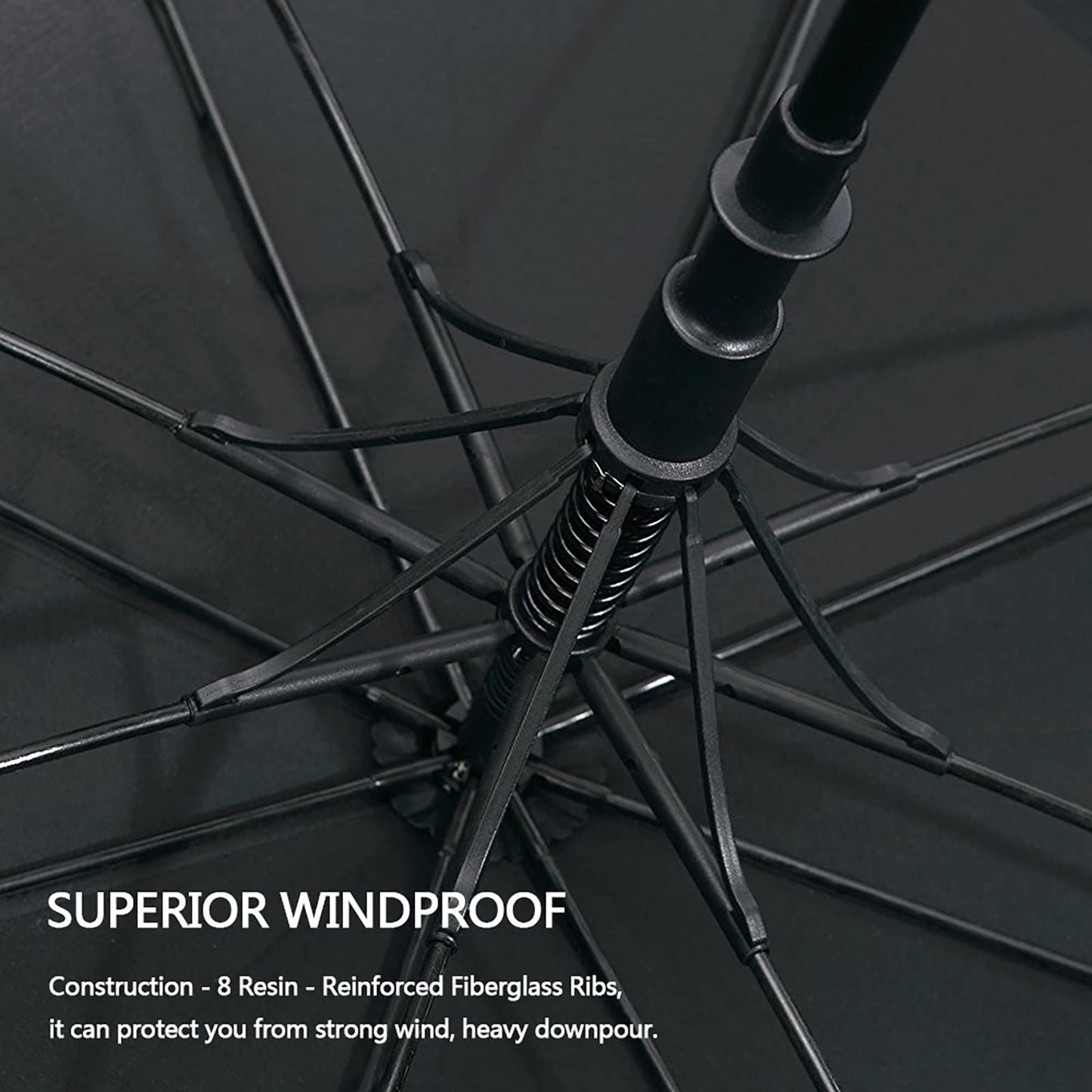 G4Free 47/54/62/68/72 Inch Automatic Open Golf Umbrella Extra Large Oversize Double Canopy Vented Windproof Waterproof Stick Umbrellas (Black)