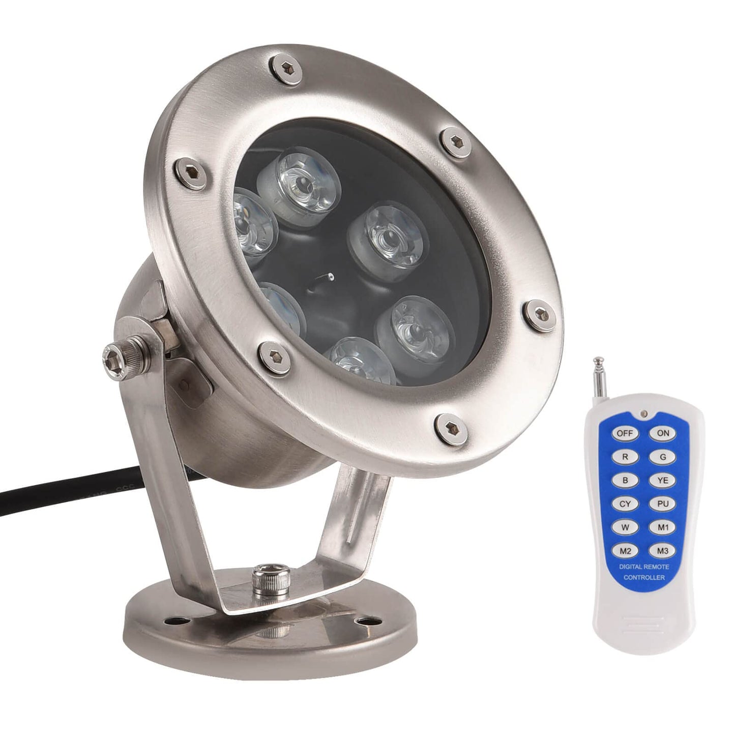 Hilittvne Underwater LED Lights, 18W RGB Color Changing Spotlights, IP68 Waterproof Submersible Spotlights Suitable for Garden Yard Lawn Pathway （Not Include Transformer）