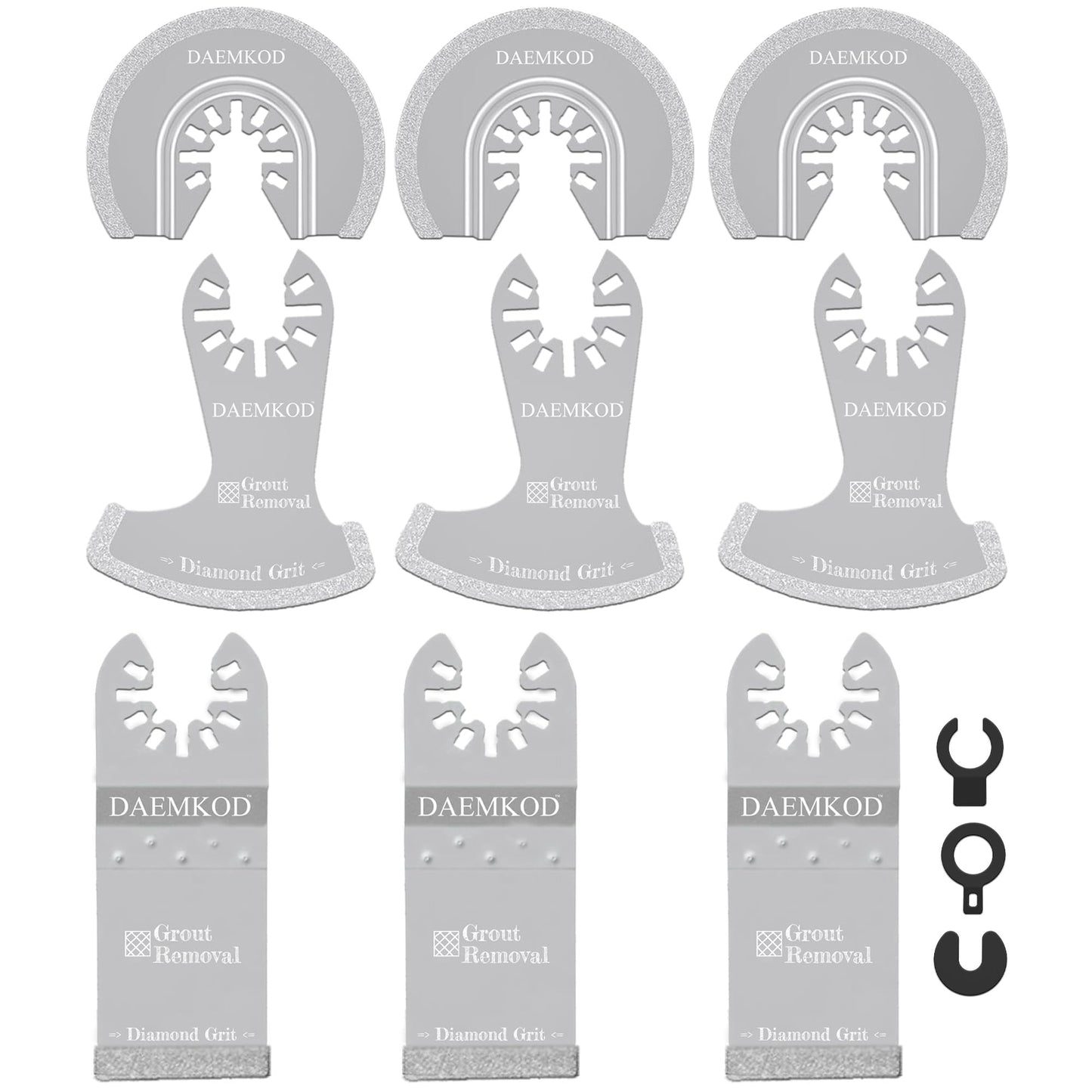 DAEMKOD 9 Pack Diamond Oscillating Tool Blade, Professional Multitool Blades, Grout Removal Blade for Oscillating Tool, Multi Tool Blades Kits for Oscillating Tool Accessories
