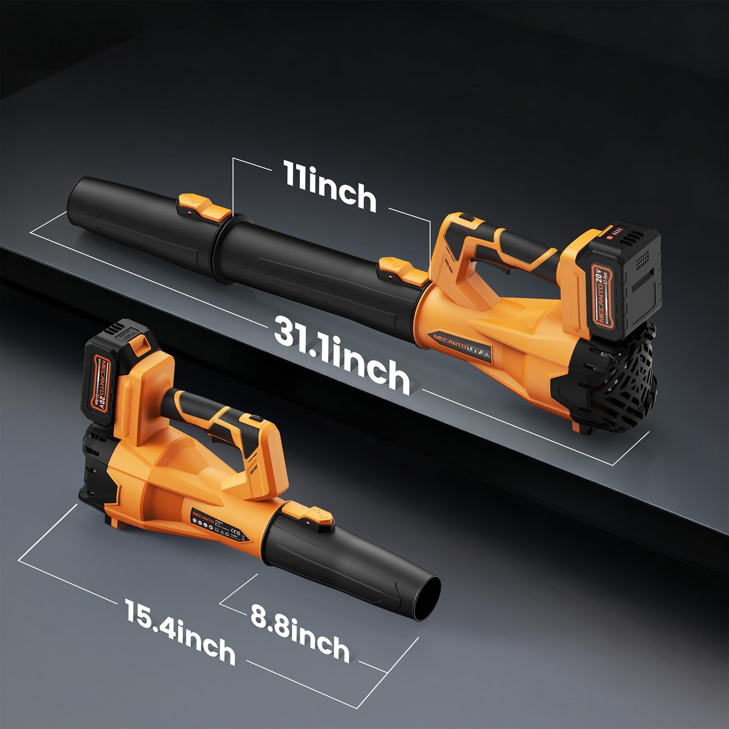 Leaf Blower Cordless, 650 CFM/170 MPH, 6-Speed Levels with 2 X 4.0Ah Battery, Handheld Leaf Blower, Electric Blowers for Lawn Care, Garden, Yard (Yellow & 2 Battery)