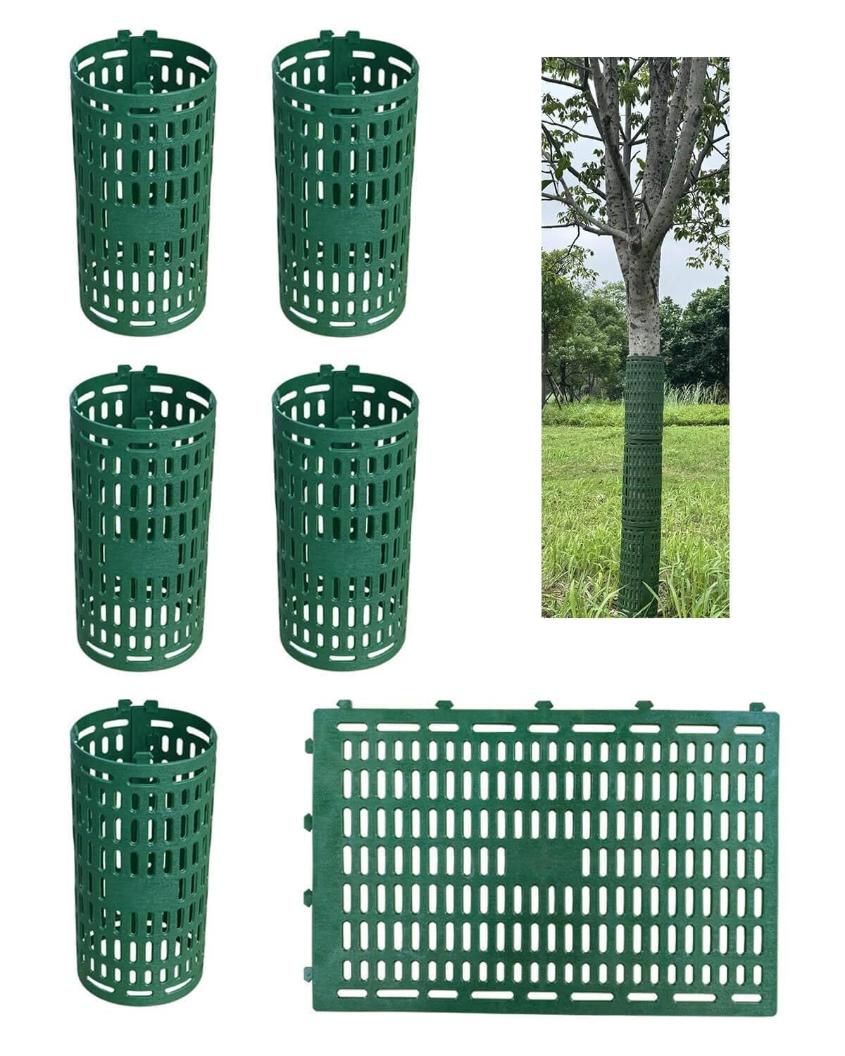 Tree Trunk Protector Guard - 6Pcs Splicable Bark Protectors, Breathable Wildlife Protection