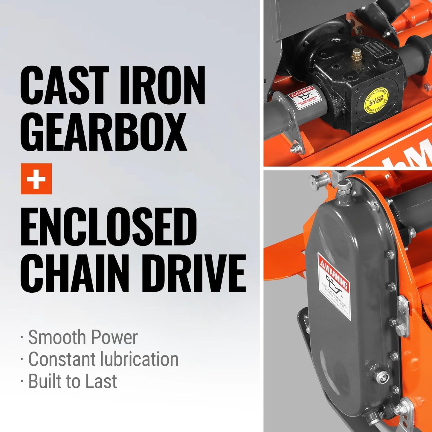 MechMaxx 53 in Rotary Tiller, 3 Point Hitch Cat.1, Chain Drive, PTO Shaft Included with Shear Bolt, 18–35 HP, LRT53