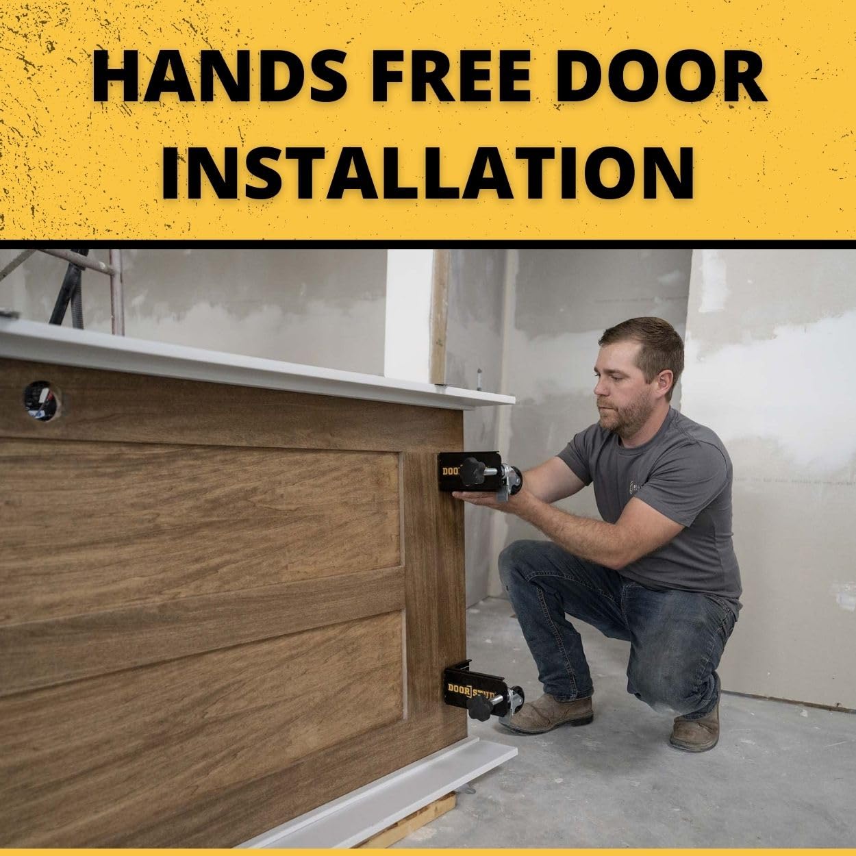 Door Stud Heavy with Infinite Spacer - The Original Door Installation Tool for Home Improvement - Vertically Adjustable for Pre-Hung & Slab Doors - 500-lbs Weight Capacity