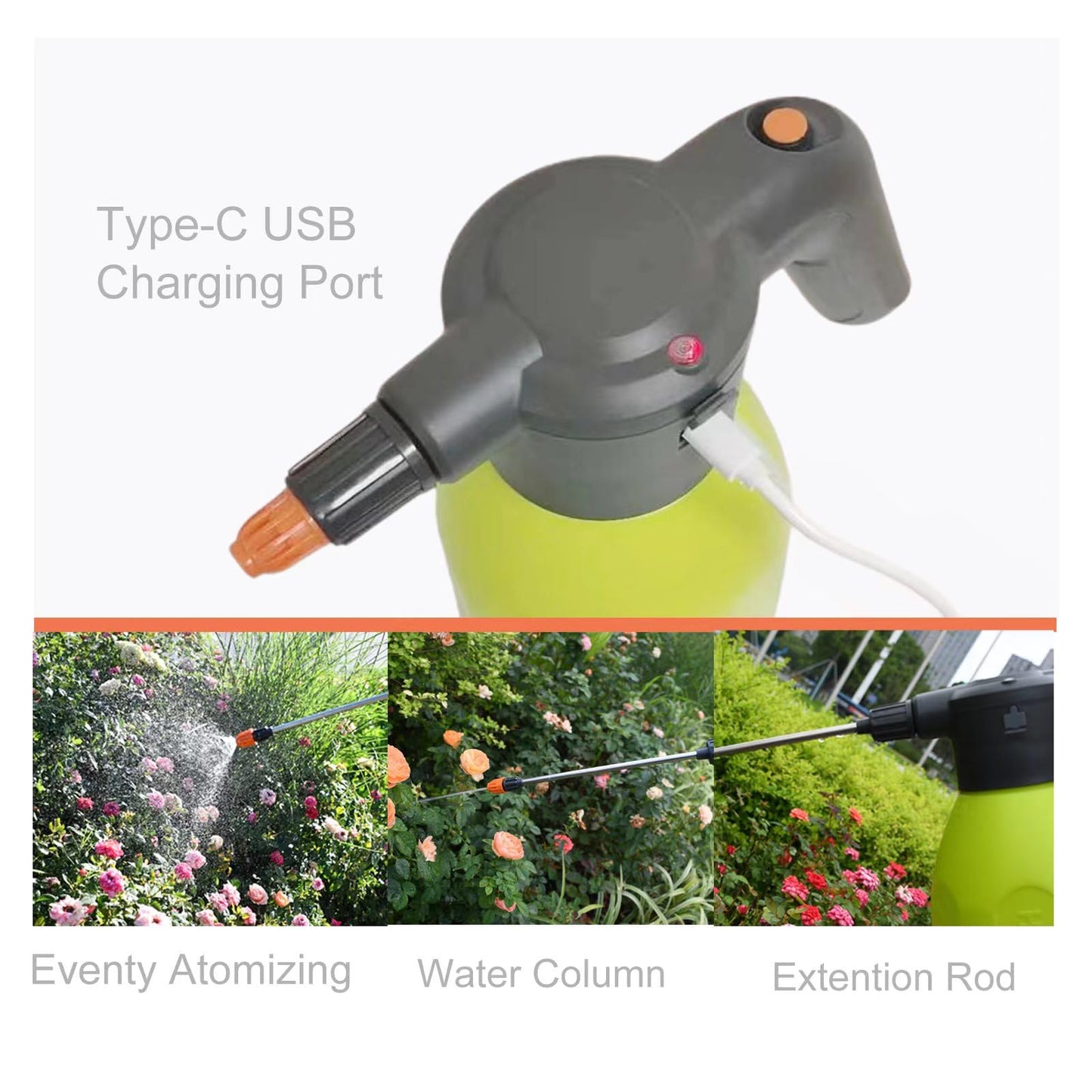 ES2 Electric Spray Bottle 0.5 Gallon,Plant Mister,Garden Sprayer,Spray Bottle with Adjustable Nozzles,Rechargeable Battery Powered Sprayer,Small Sprayer,Pump Sprayer,Automatic Watering Can for Garden