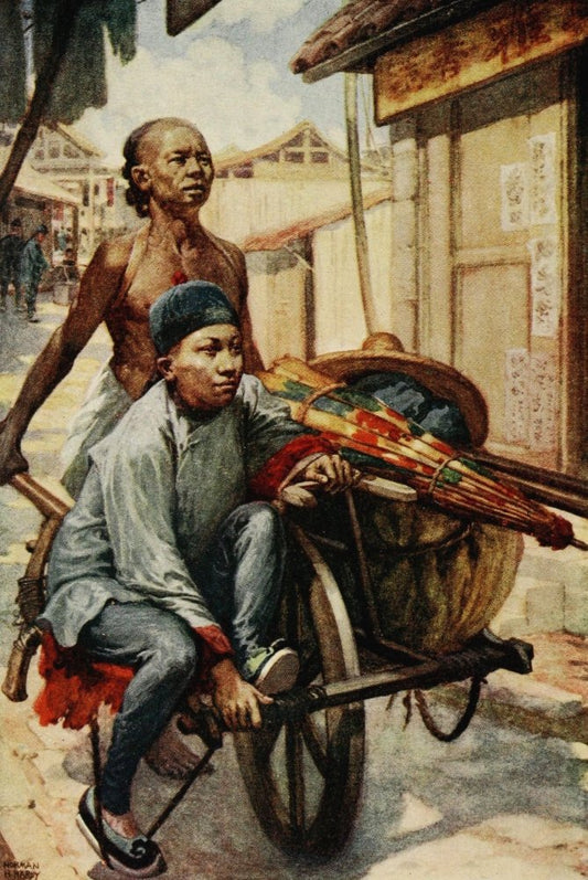Posterazzi A wheelbarrow China 1910 Poster Print by Norman H. Hardy, (18 x 24)