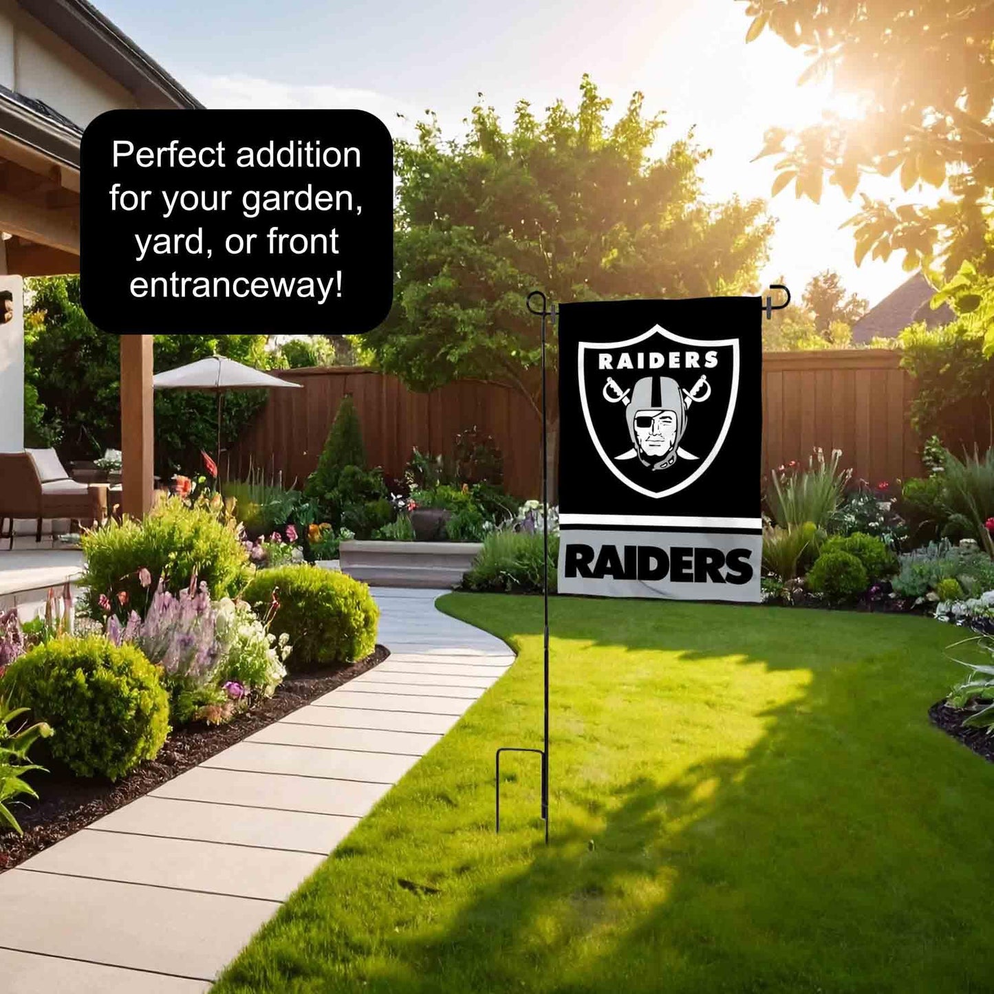 Las Vegas Raiders Garden Flag with Stand Holder