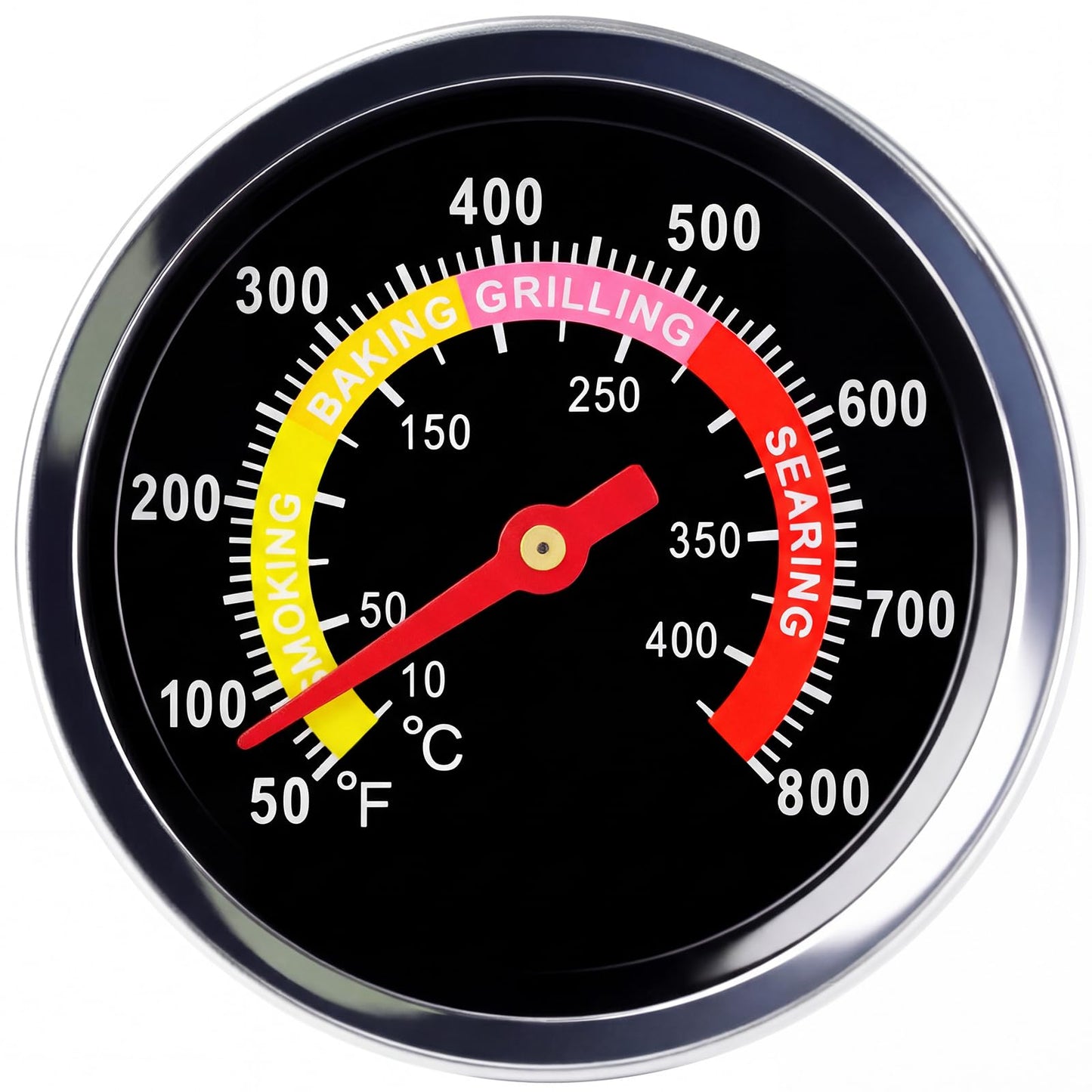 ELFFILLA BBQ Thermometer 2-3/8" Oversized Dial, 50-800°F Smoker Thermometer Weatherproof with Easy Read Numbers - Grill Temp Gauge for Charcoal Grill & Meat Smoking Kit Includes Mounting Hardware