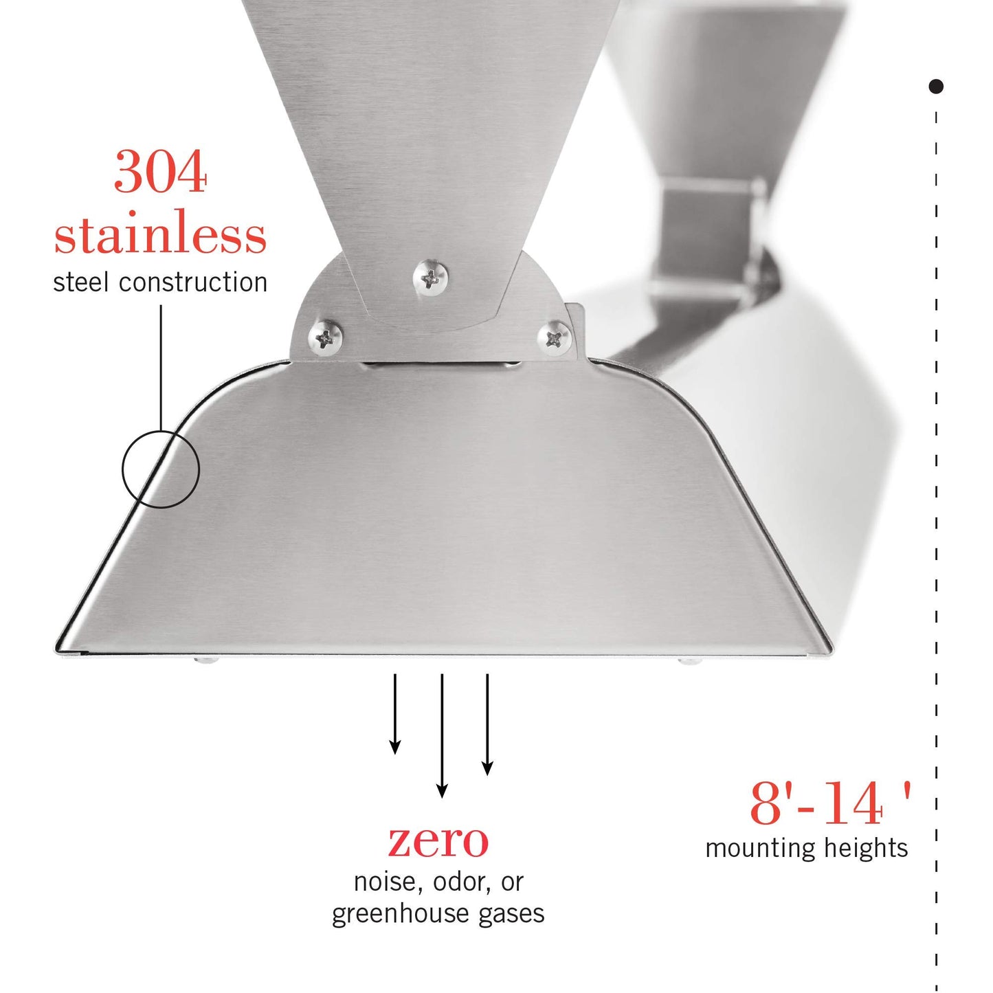 Infratech WD-6024 SS Stainless Steel Fixture Dual Element Electric Patio Heater 6000 Watt 240 Volt 61.25" Long