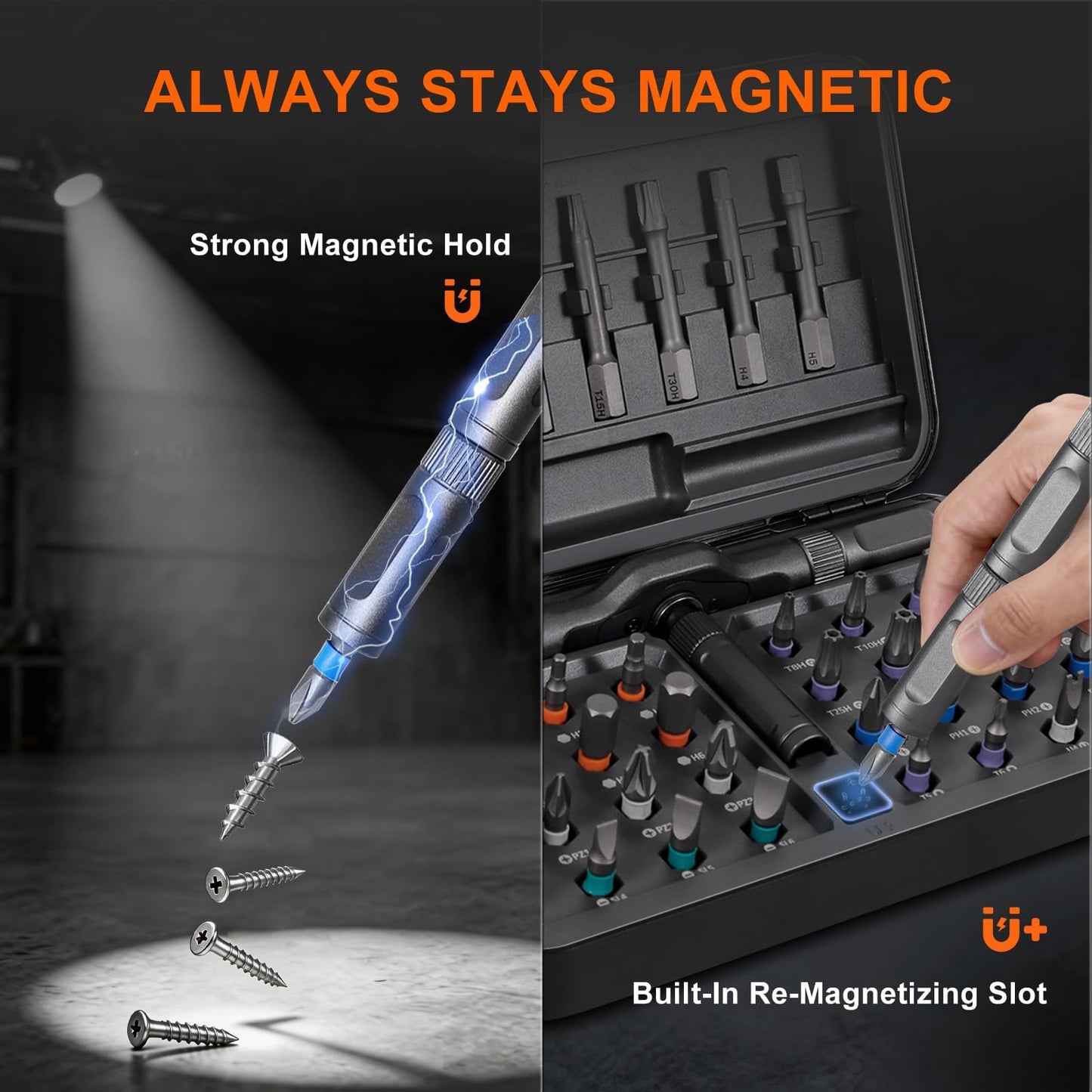 42 in 1 Magnetic Screwdriver Set Multi Bit Ratcheting Screwdriver with Storage Case Repair Tool Kit for Computer Electronics Bicycles Watch Ring Doorbell Furniture and DIY Projects