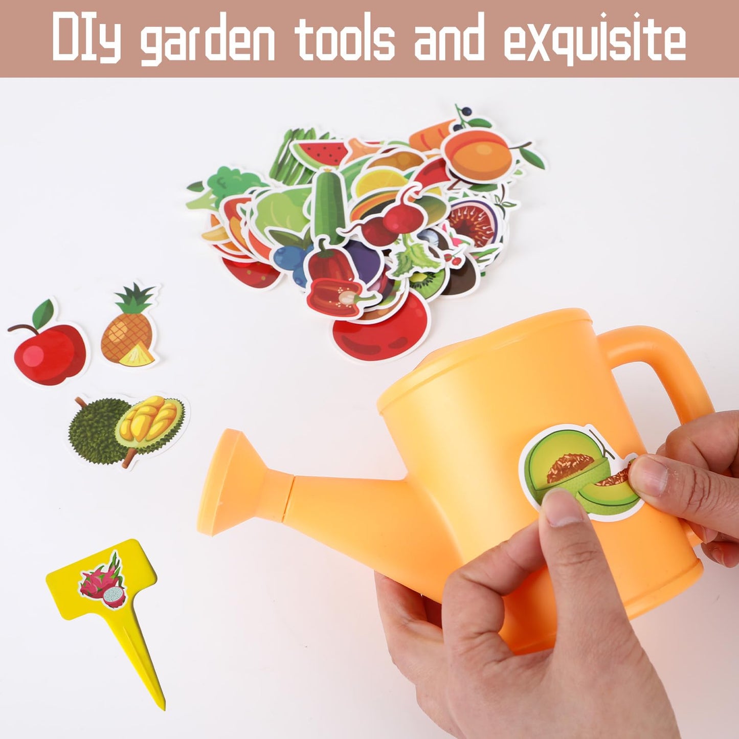 GIFTRRTOY Kids Gardening Set, Kids Gardening Tools with Watering Can, Shovel, Rake, Gloves, Waterproof Apron and Storage Bag, Children Garden Tool for Boys Girls Age 3 4 5 6 7 8