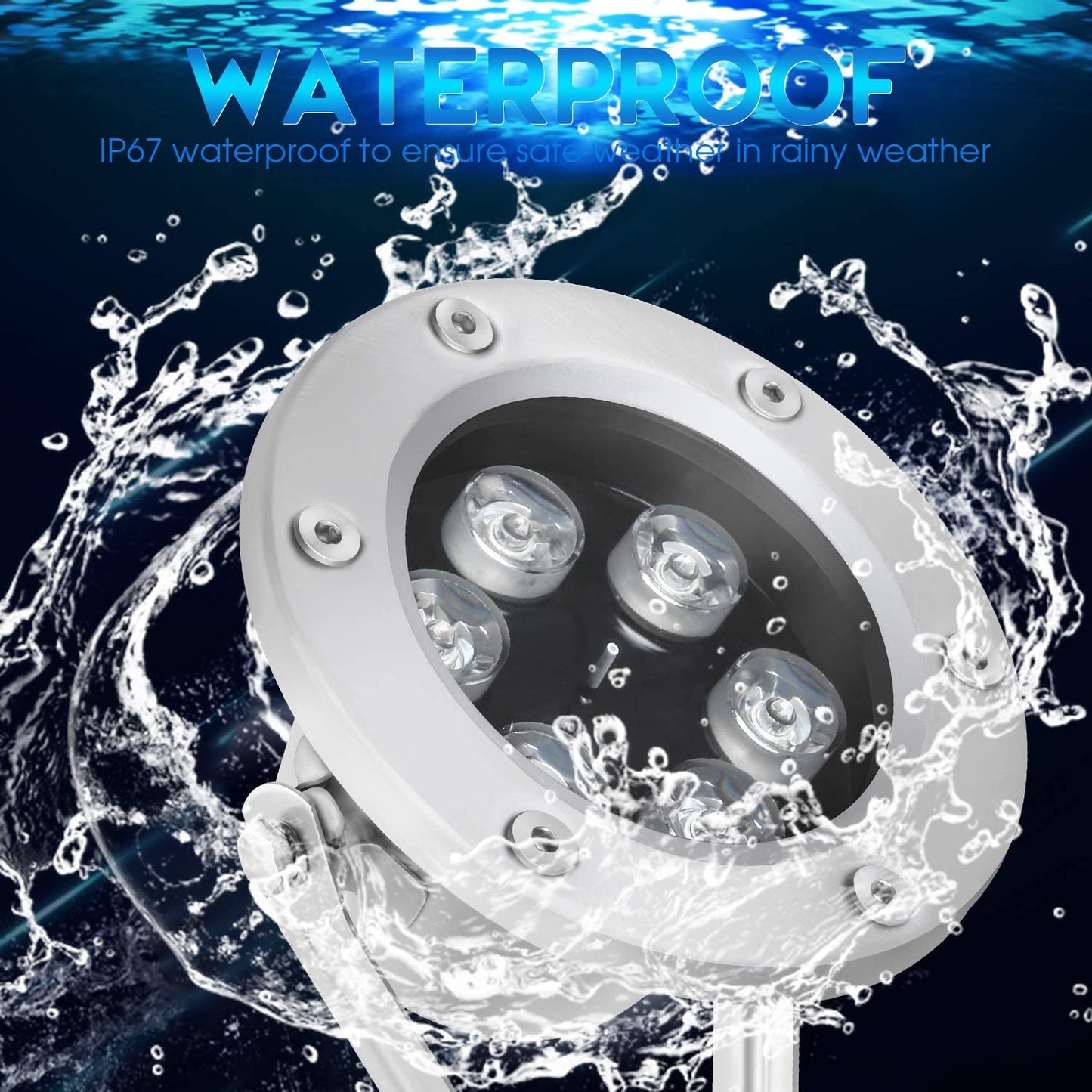 RSN LED Underwater Lights,18WRGB Color Changing Submersible Fountain Spotlights,IP68 Waterproof Landscape Lights Suitable for Ponds Pool Fountain Waterfall 2 Pack（Include Transformer）