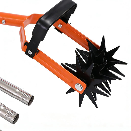 Manual Lawn Cultivator Tool – Adjustable Stainless Steel Hand Tiller for Grass Reseeding, Soil Aeration, Yard & Lawn Repair Gardening Tool, ZZ04